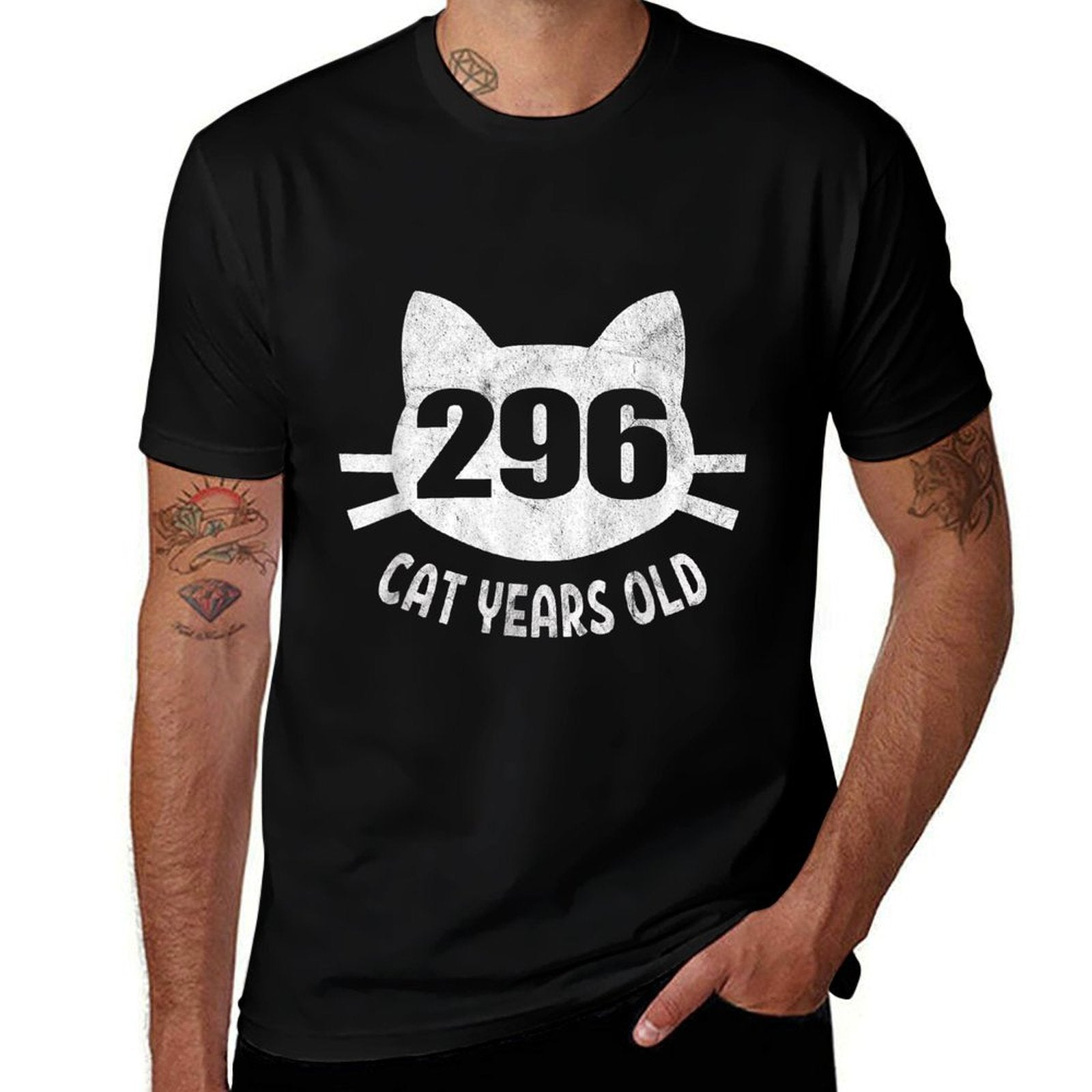 296 Cat Years Old 70th Birthday Gift For Cat Lovers  Durable T-Shirt