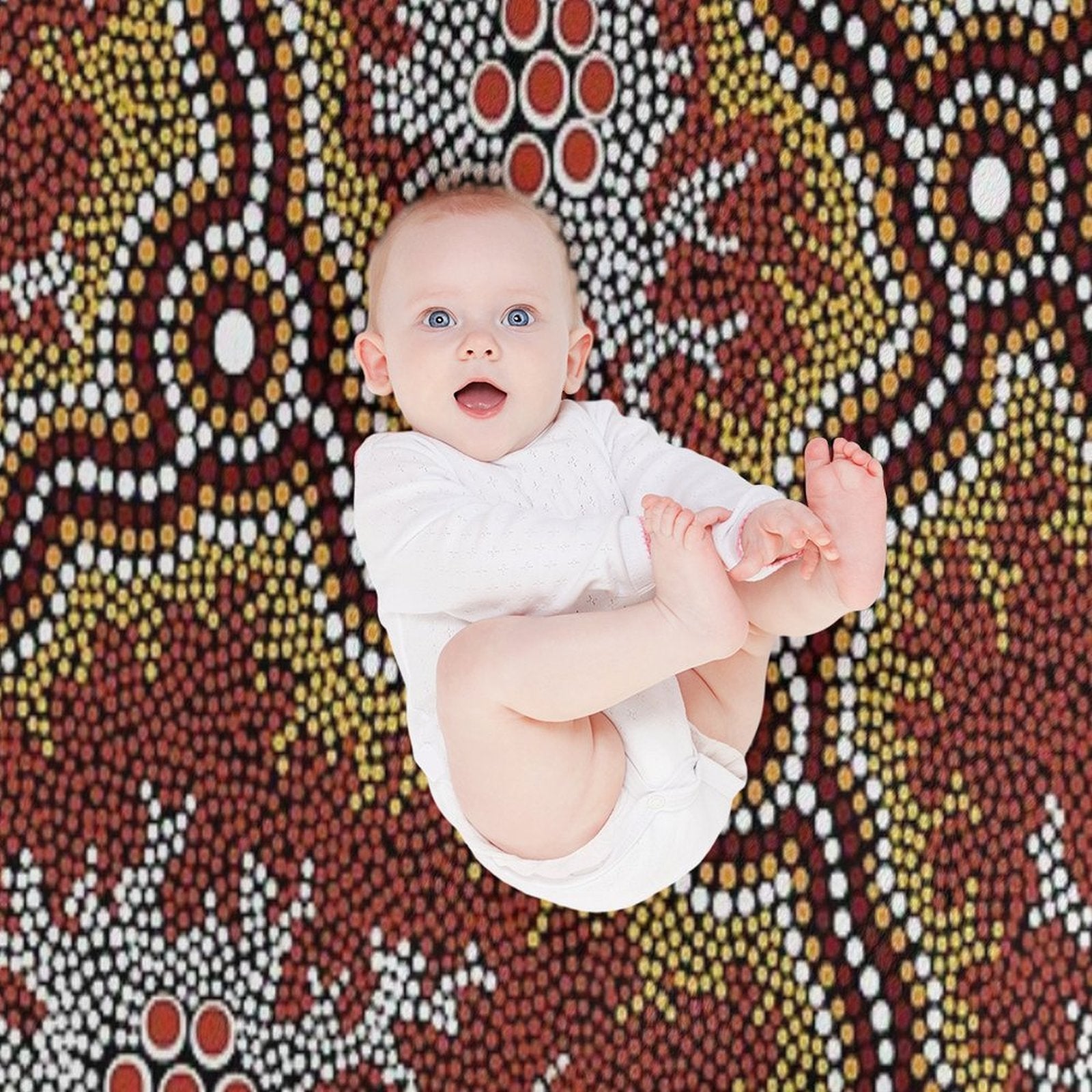 Authentic Aboriginal Art -  Mountains Multi-functional Throw Blanket