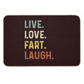 Live Love Fart Laugh Retro Vintage Funny Gift  Multi-Purpose Bath Mat
