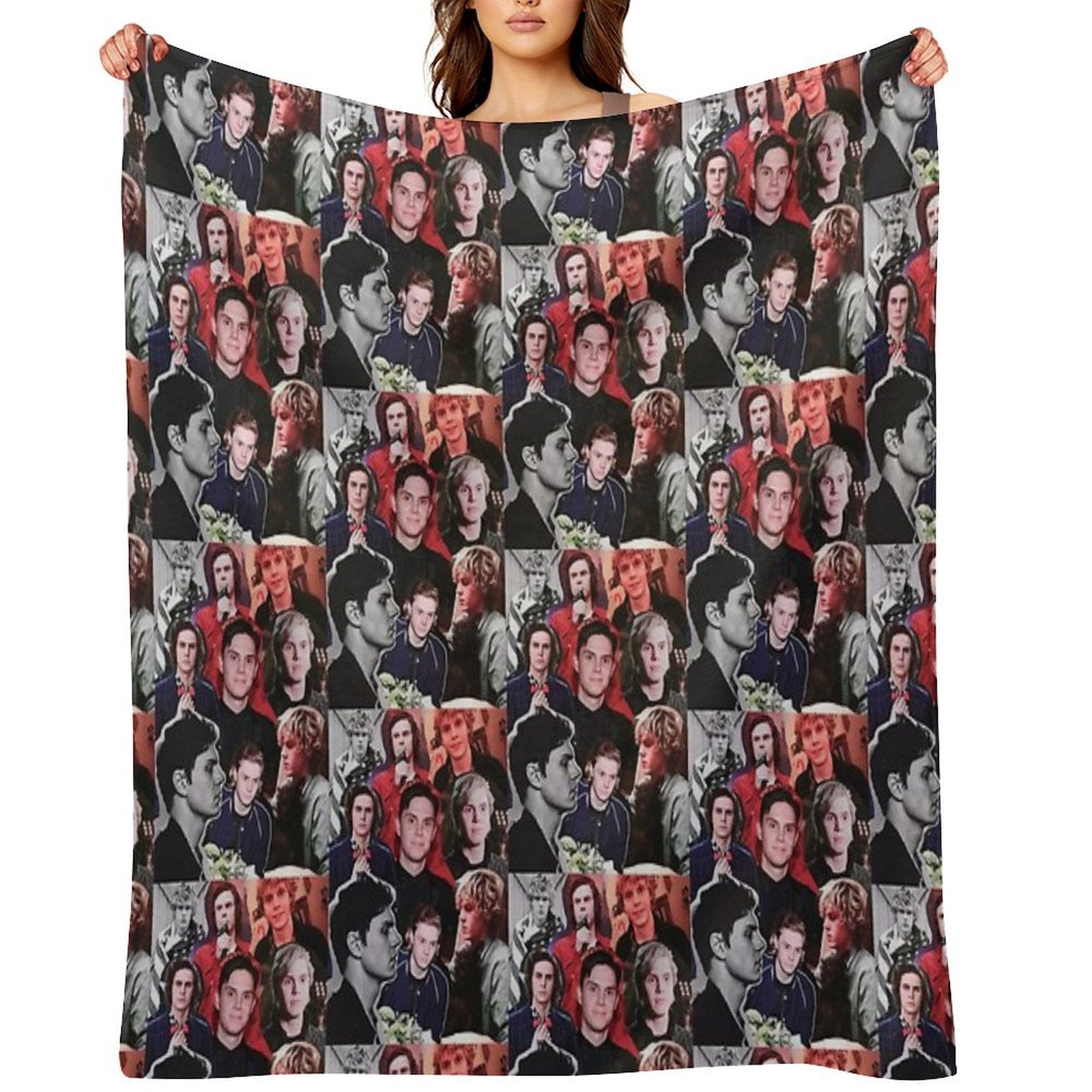 Evan Collage Multi-functional Throw Blanket