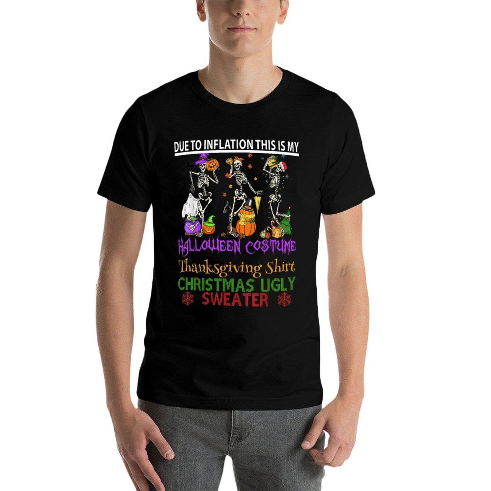 Due to Inflation This Is My Halloween Thanksgiving Christmas  Vintage-inspired T-Shirt