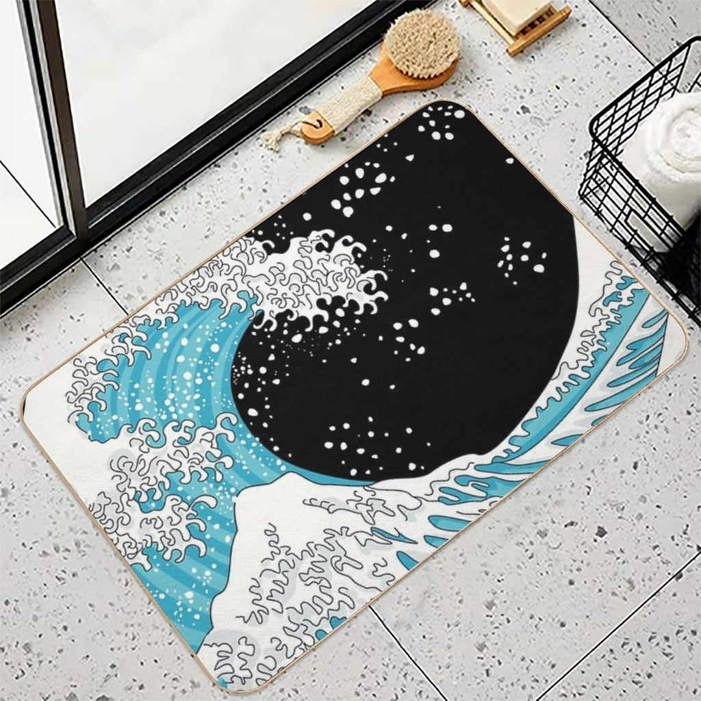 Kanagawa Wave  Fade-Resistant Bath Mat