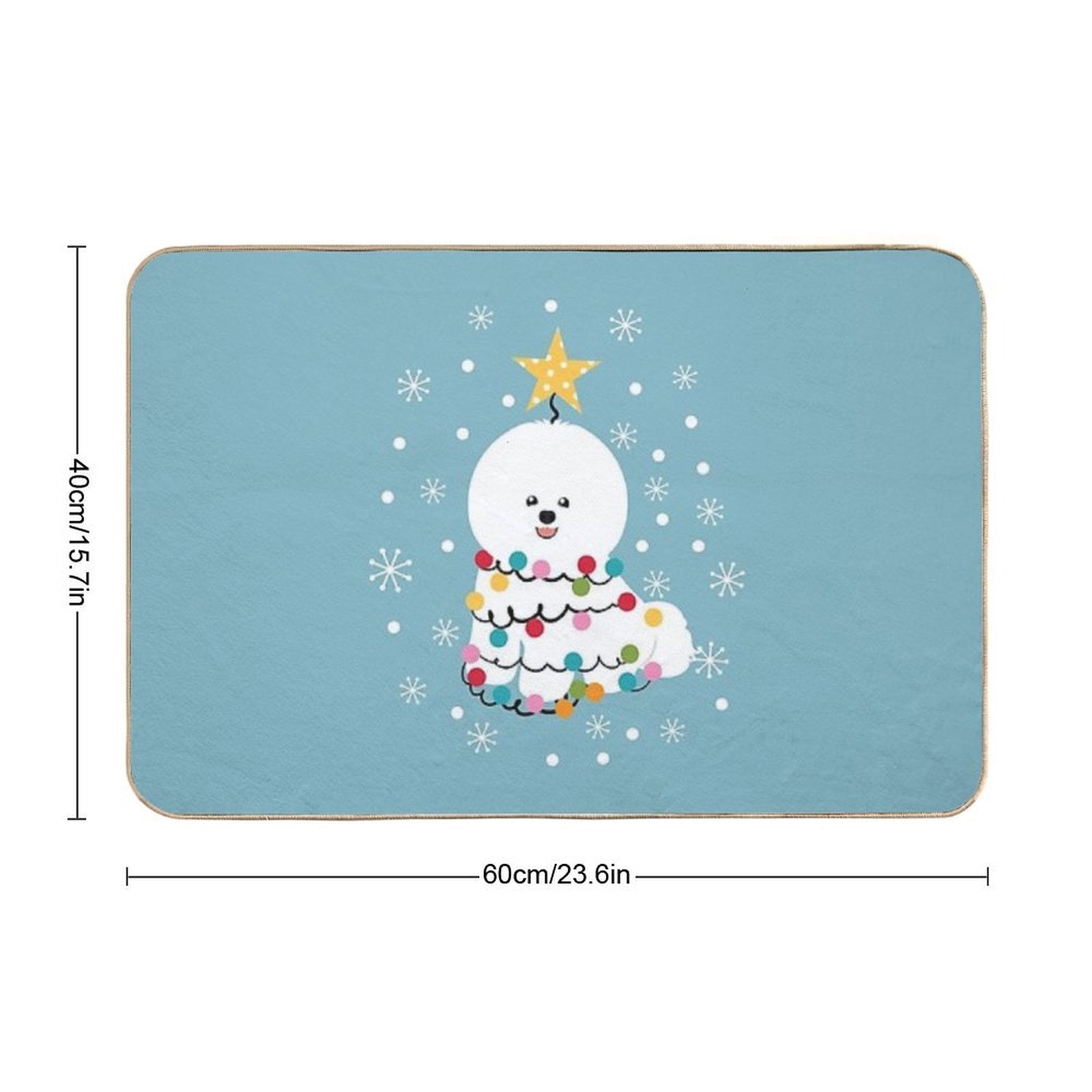 Bichon Frise Christmas Tree  High-Traffic Bath Mat