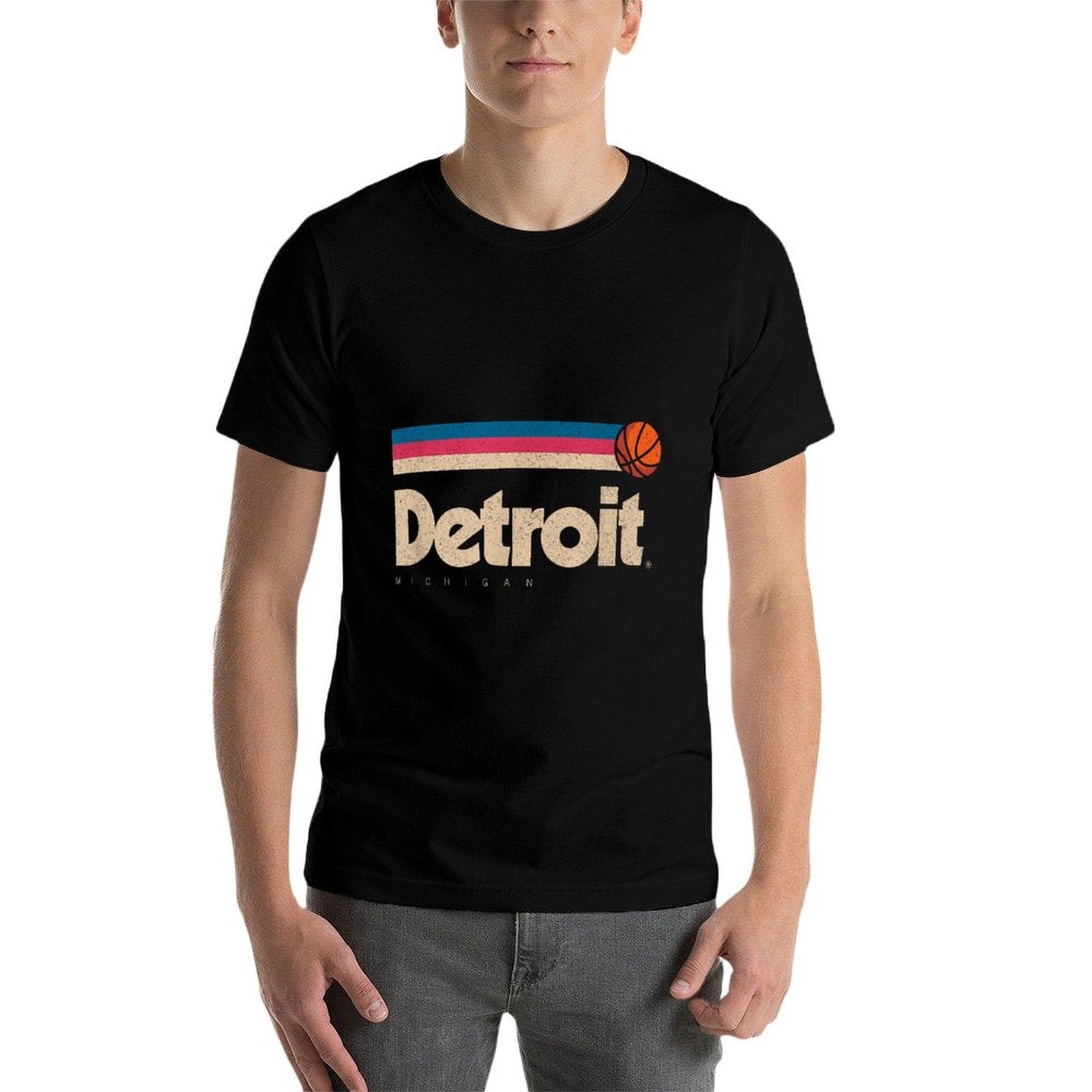 Detroit Basketball B-Ball City Michigan Retro Detroit  Graphic-printed T-Shirt