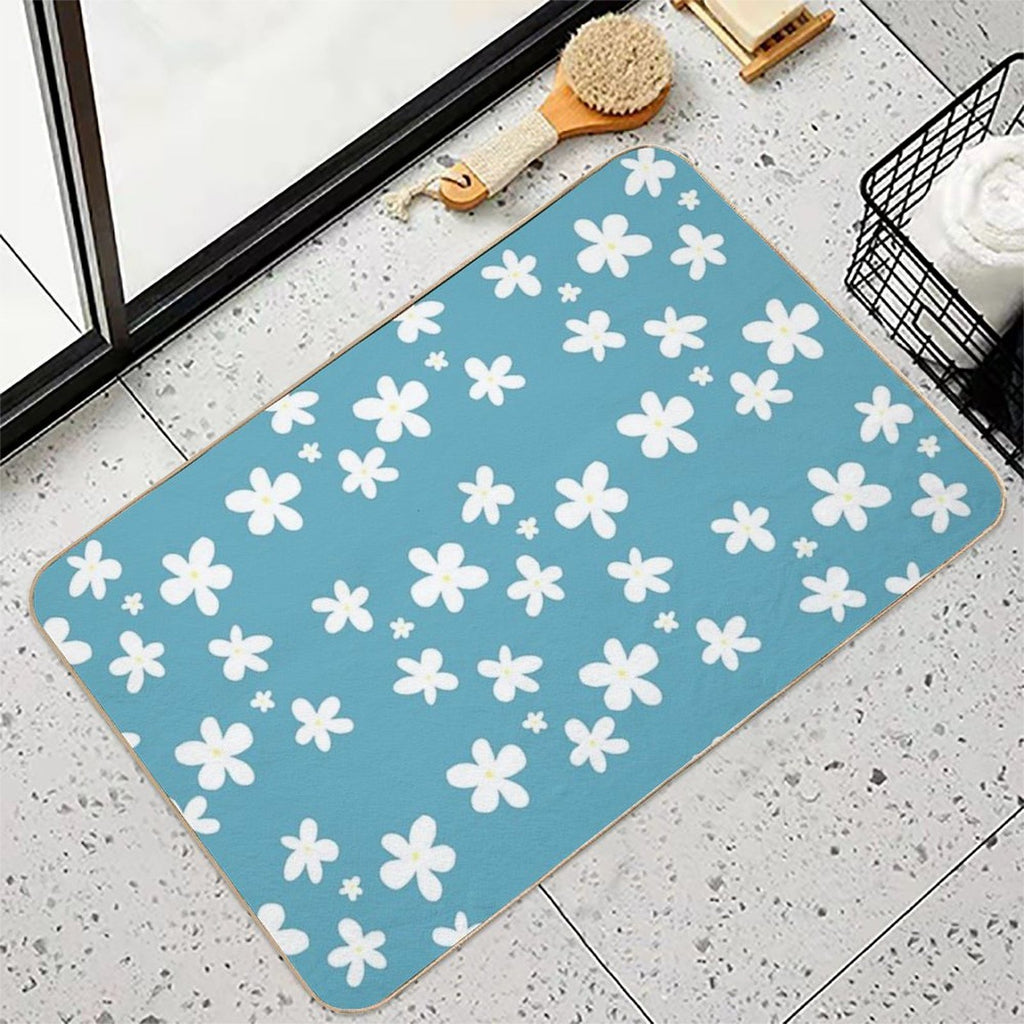 Daisy Pattern  Fade-Resistant Bath Mat