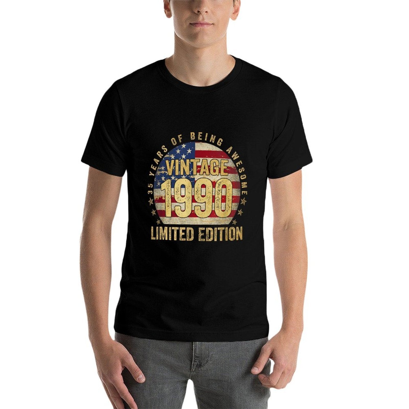 Vintage Made In 1990 American 35th Birthday Gifts Men  Quick-drying T-Shirt