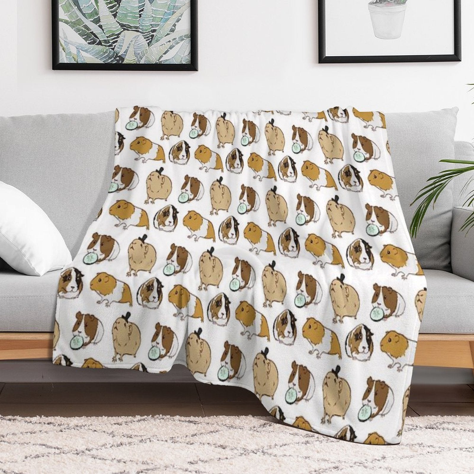 Guinea Pigs Pattern Gift-ready Throw Blanket