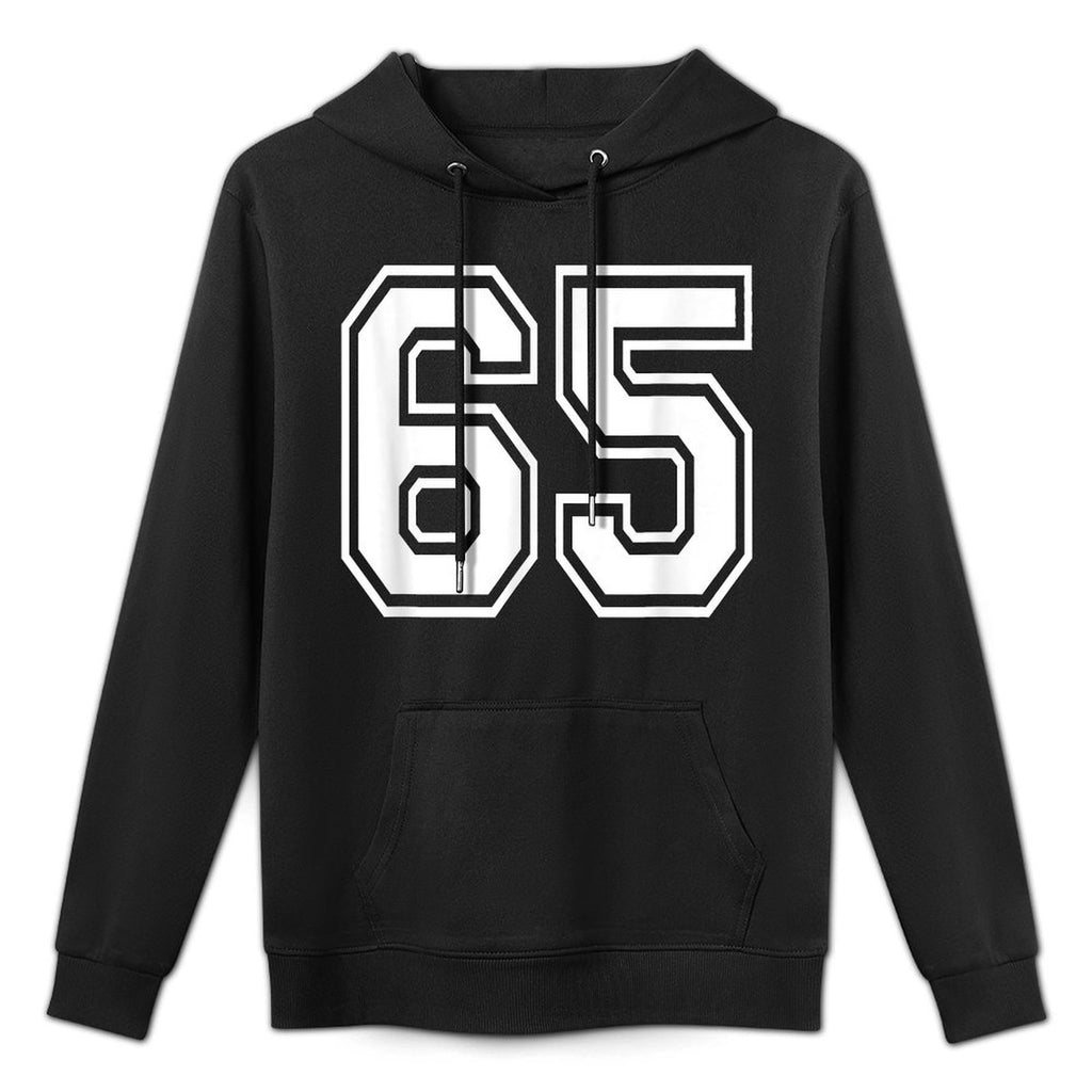 Number 65 Numbered Uniform Sports Jersey Team 65th Birthday Medium-Weight Fabric Hoodie