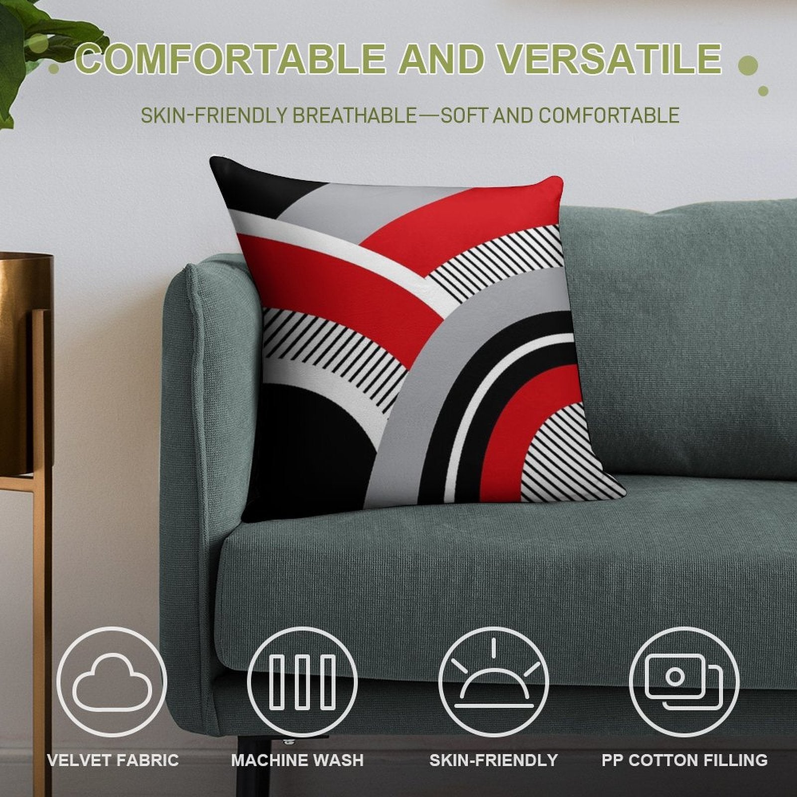Colorful Geometry Soft Easy Maintenance Throw Pillow