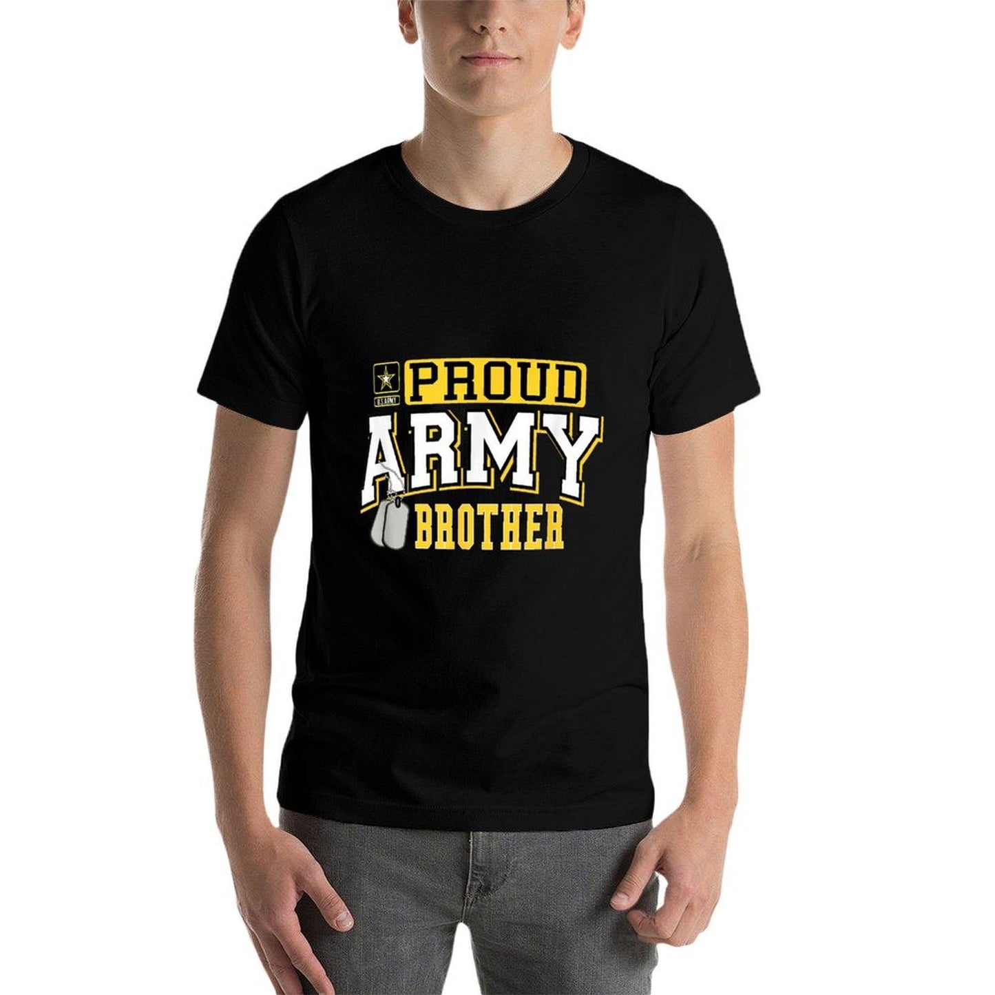 Proud Army Brother Military Pride T  Oversized Silhouette T-Shirt