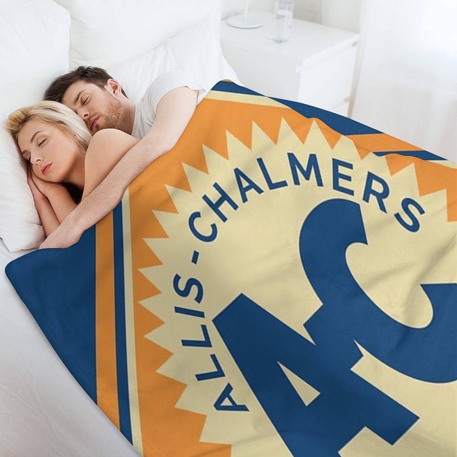Allis Chalmers Retro Logo Machine-washable Throw Blanket
