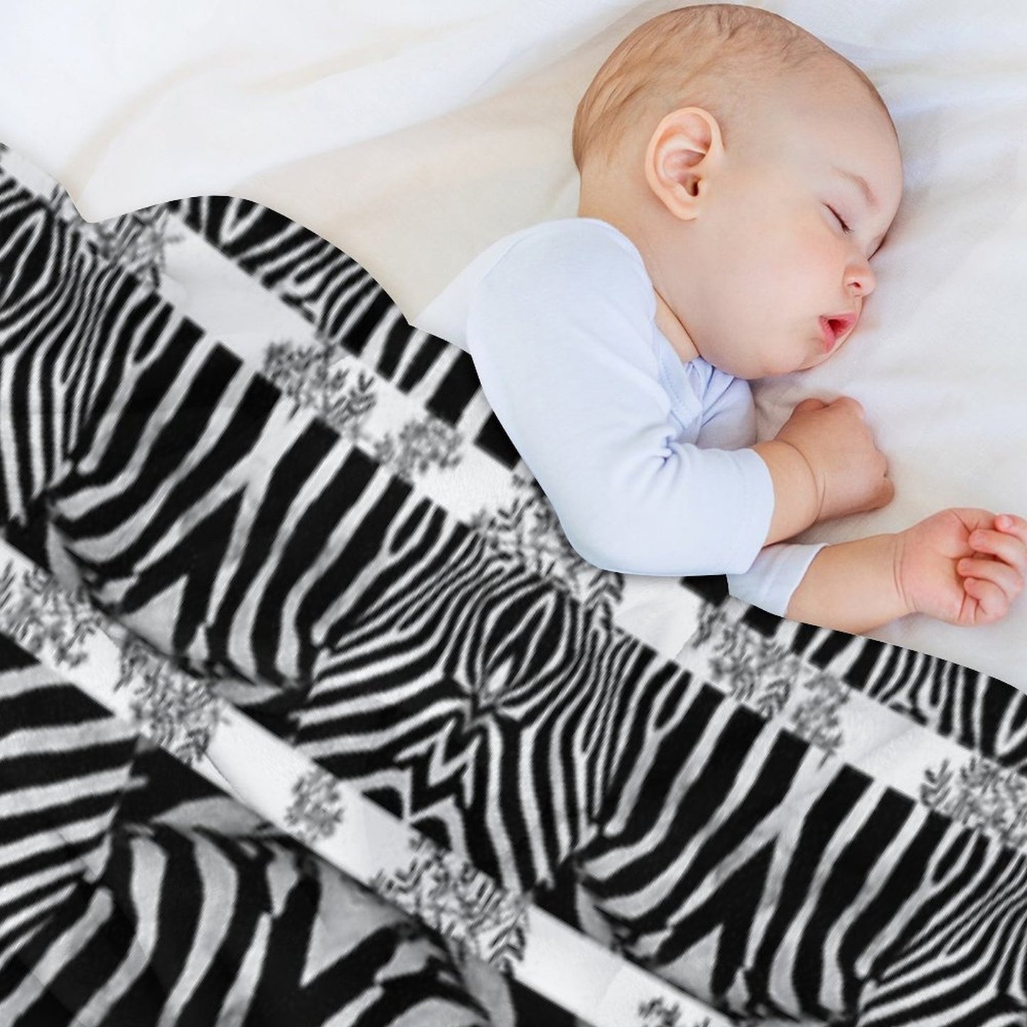 Zebra Stripes Pattern Sustainable Throw Blanket