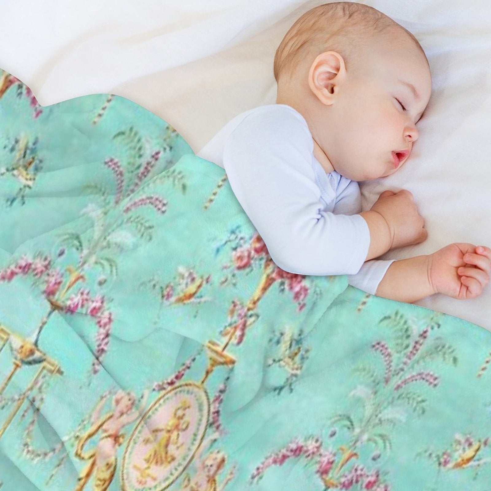 Marie Antoinette French Rococo Paris Pattern Quick-dry Throw Blanket