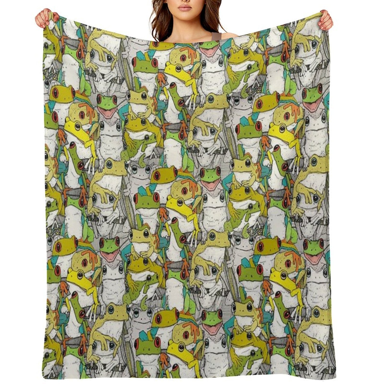 Just Tree Frogs Col Sustainable Throw Blanket