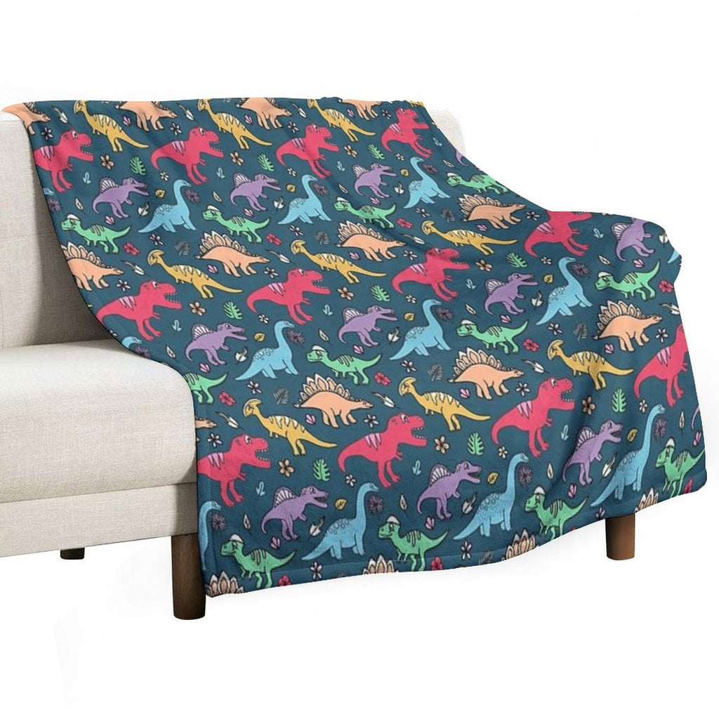 Dino Party - Dinosaur Pattern Multi-functional Throw Blanket