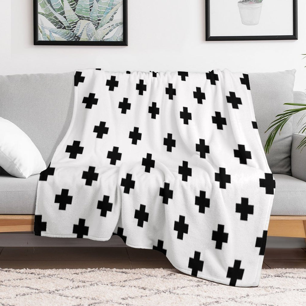 Swiss Cross Pattern Anti-pilling Throw Blanket