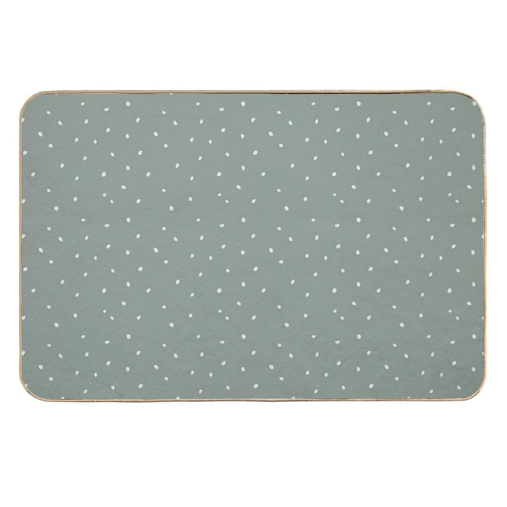 Scattered Dots in Mountain Green  Non-Slip Bath Mat