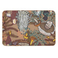 Beige Mushroom Forest  Non-Slip Bath Mat