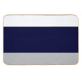 Three Color Stripes Silver Gray Navy Blue And White  Eco-Friendly Bath Mat