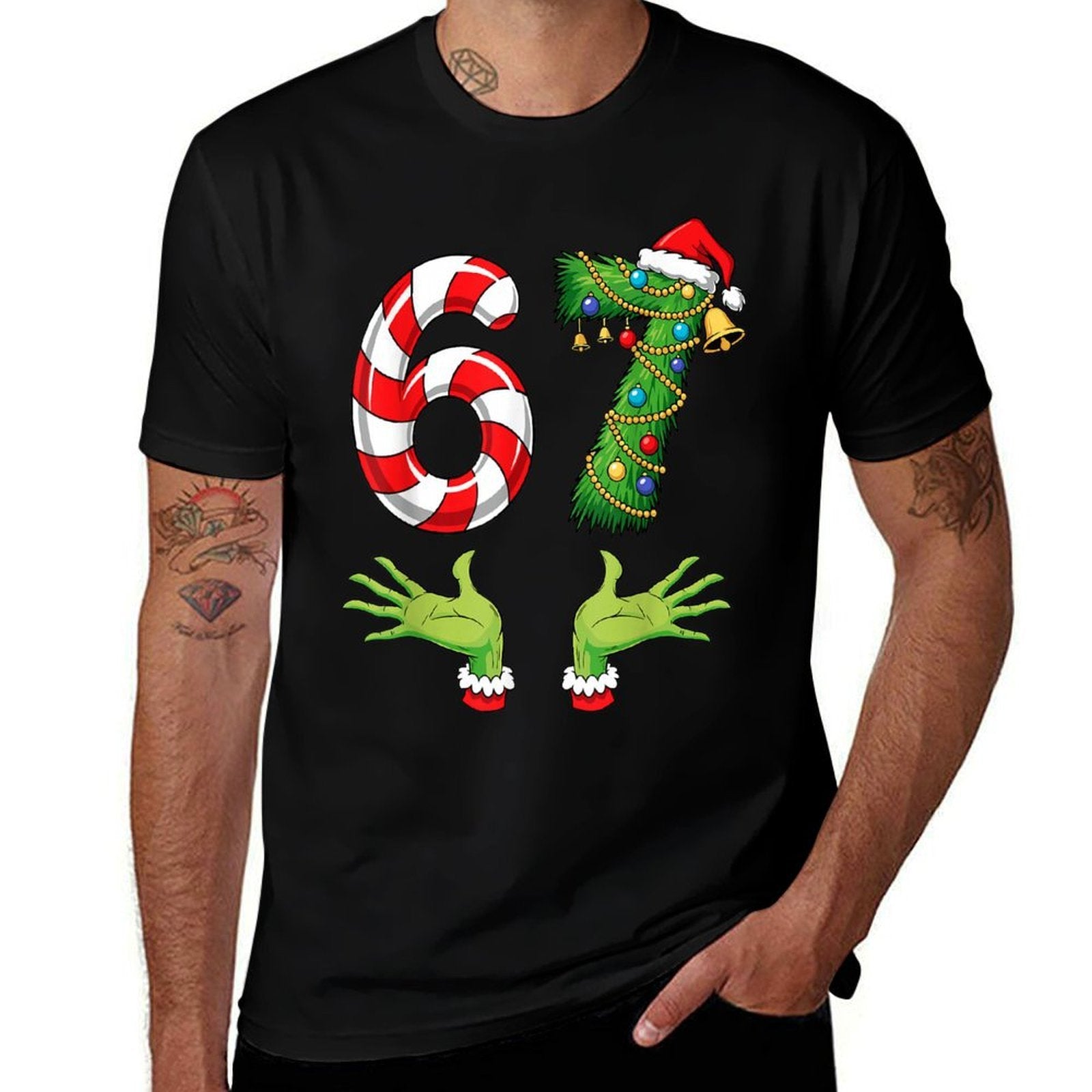 Funny 67 Meme Six Seven 6 7 Matching Christmas 67 Kids Boys  Stretchy T-Shirt