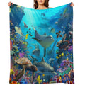 Dolphin Playground Travel-friendly Throw Blanket