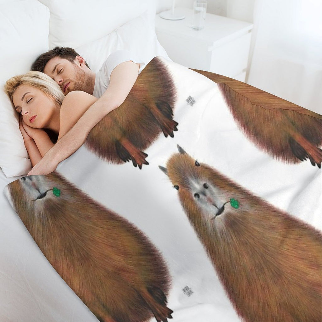 Capybara High Quality, Hand Made Illustration Comfort Throw Blanket