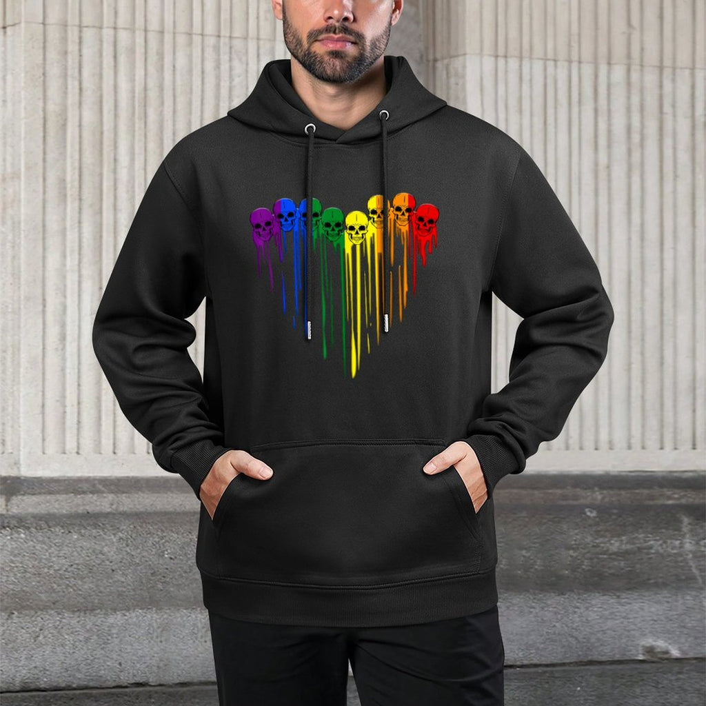 LGBT Gay Pride Skull Rainbow Heart LGBT Support Easy Care Hoodie