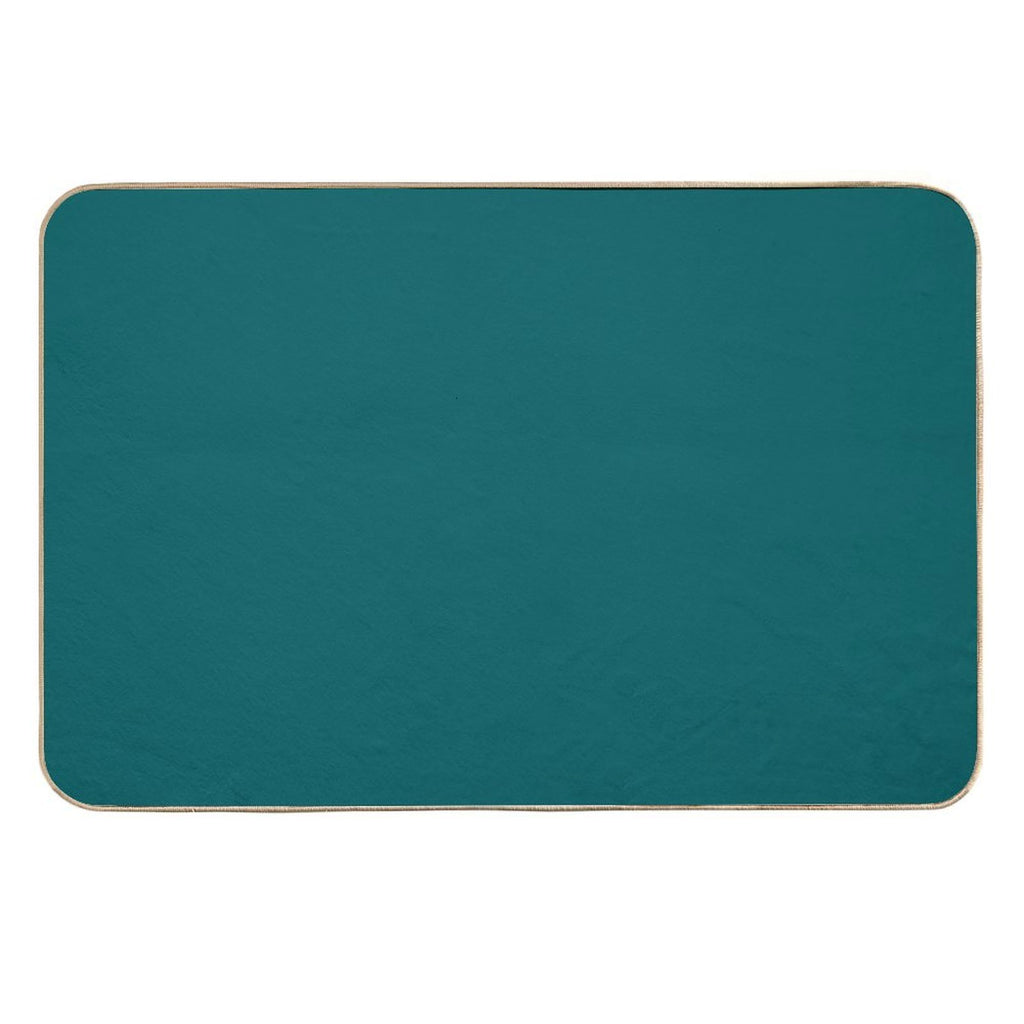 Ocean Blue Blue Solid Color  Slip-Resistant Bath Mat