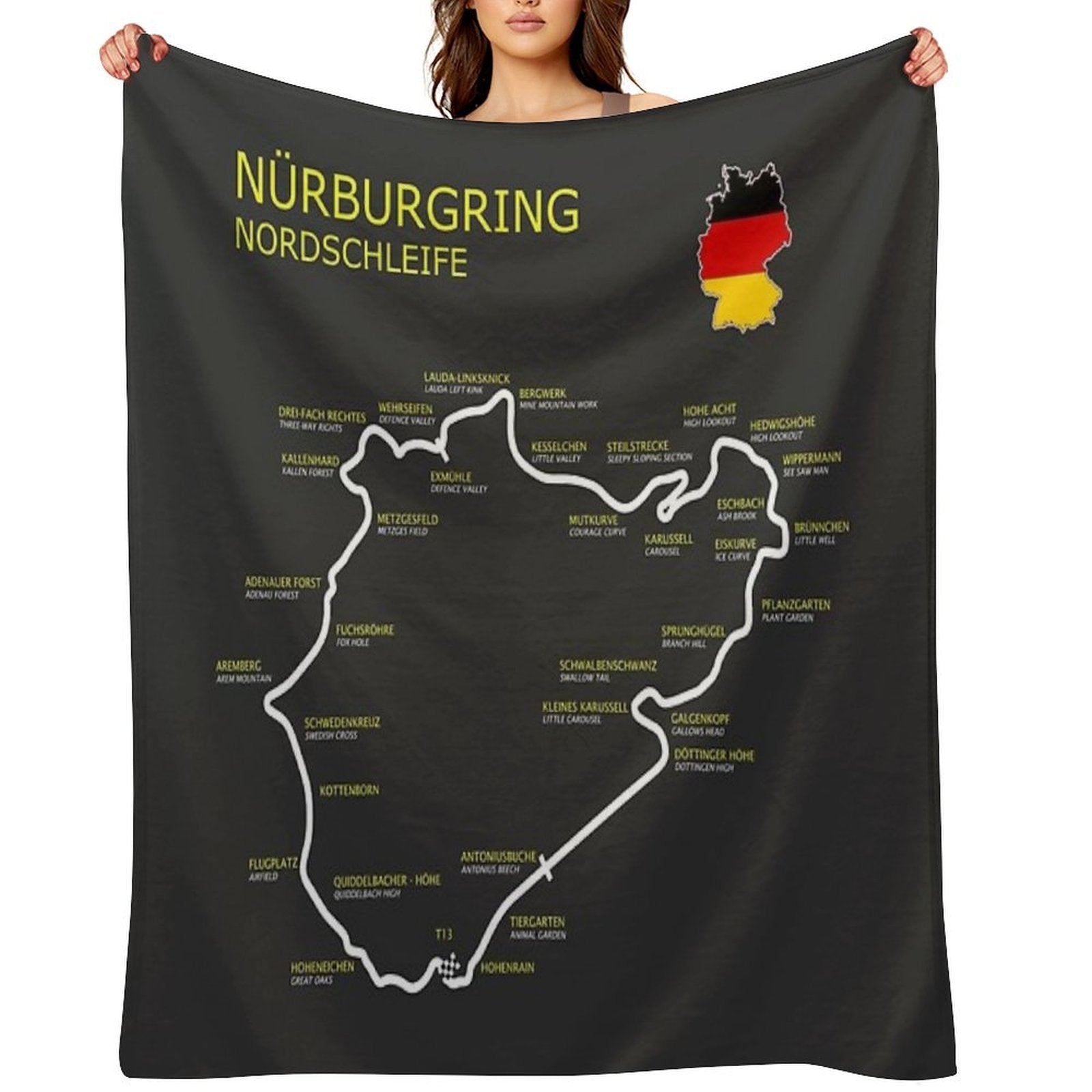 The Nurburgring Anti-pilling Throw Blanket