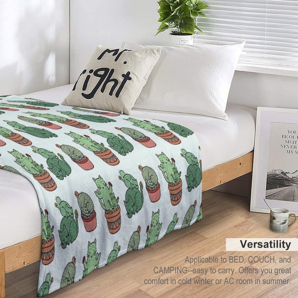 Cactus Cats Versatility Throw Blanket