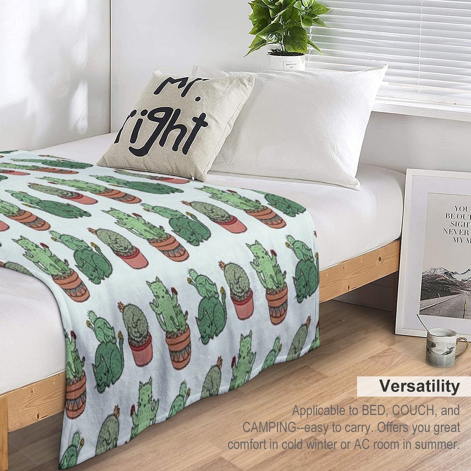 Cactus Cats Versatility Throw Blanket
