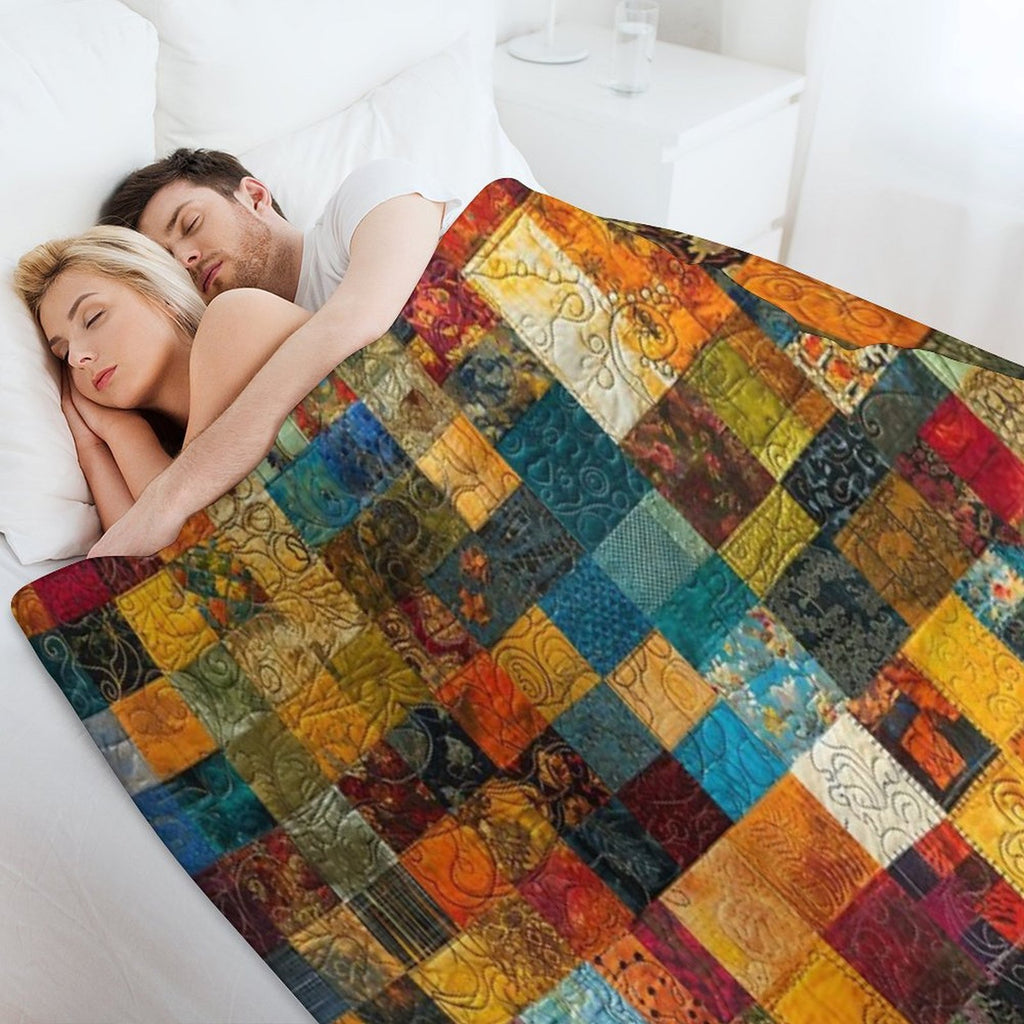 Kaleidoscope Quilt Pattern - Textile Art Explosion Durable Throw Blanket