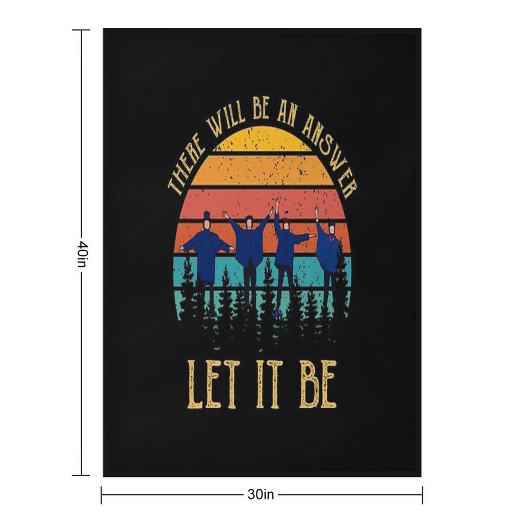 Vintage There Will Be An Answer Let It Be Premium Throw Blanket