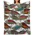 Alaskan Salmon White Anti-pilling Throw Blanket
