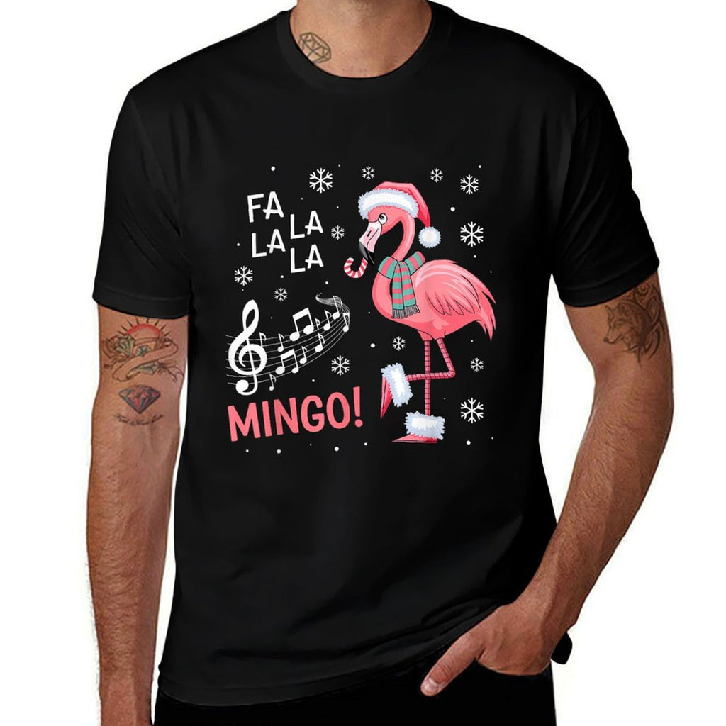 Fa La La Mingo Flamingo Candy Cane Christmas  Vintage-inspired T-Shirt