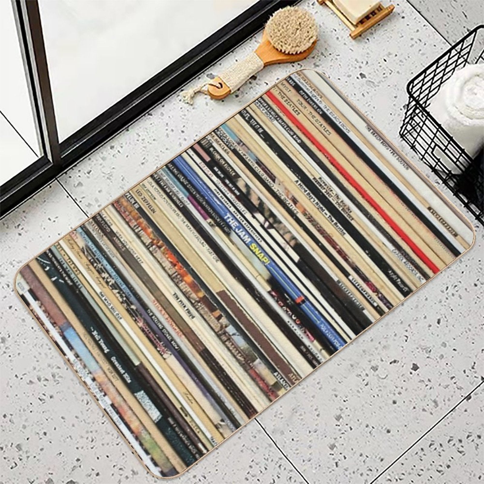 Classic Rock Vinyl Records  Dirt-Trapping Bath Mat