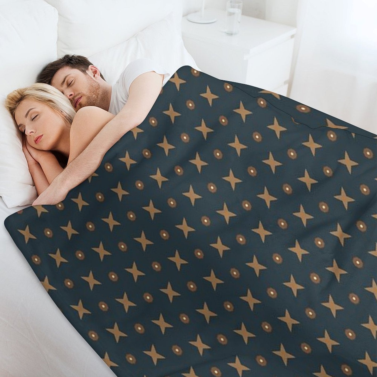 Timeless Elegance Luxurious Dark Blue & Earthy Tones Seamless Pattern No.9 Travel-friendly Throw Blanket