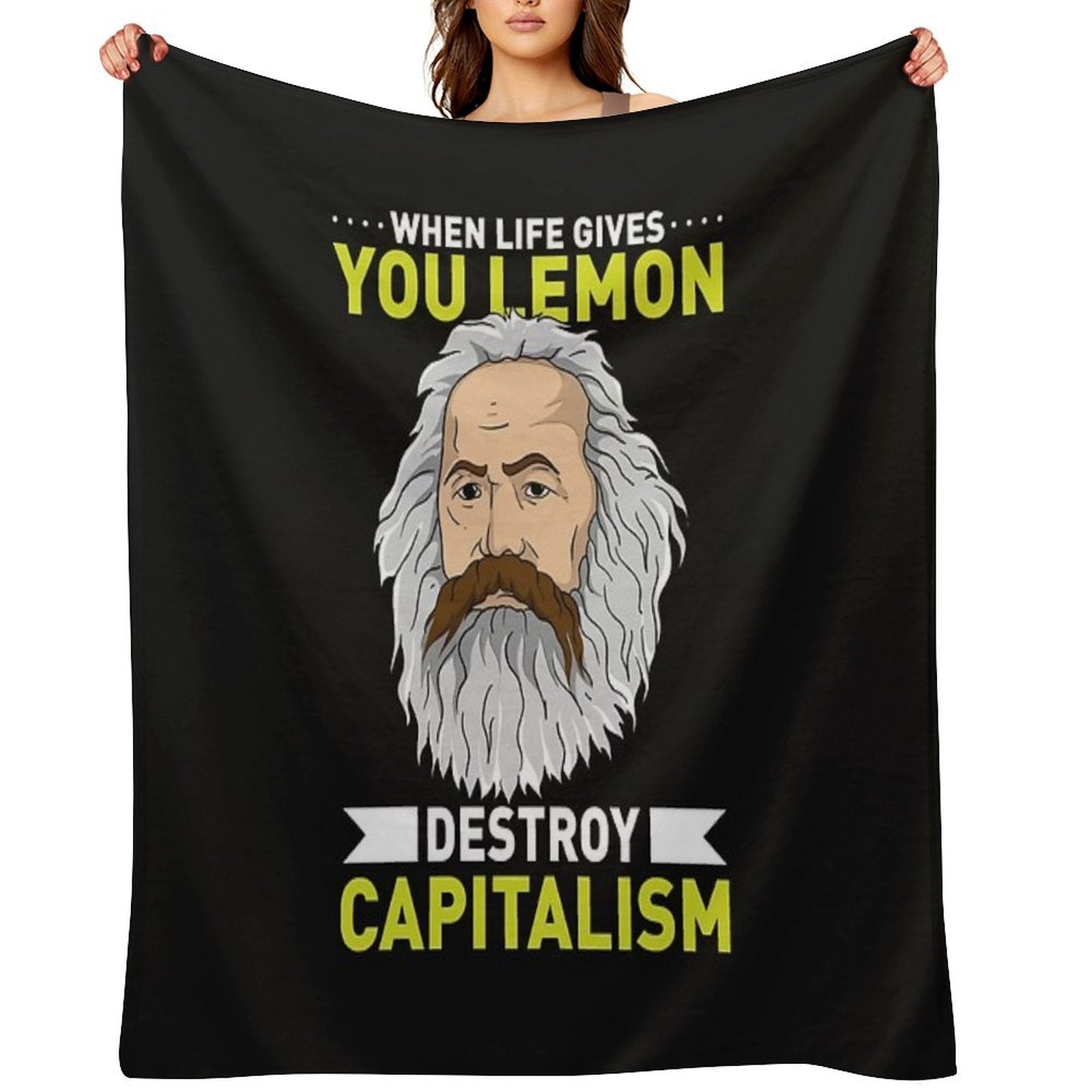 KARL MARX Destroy Capitalism Multi-functional Throw Blanket