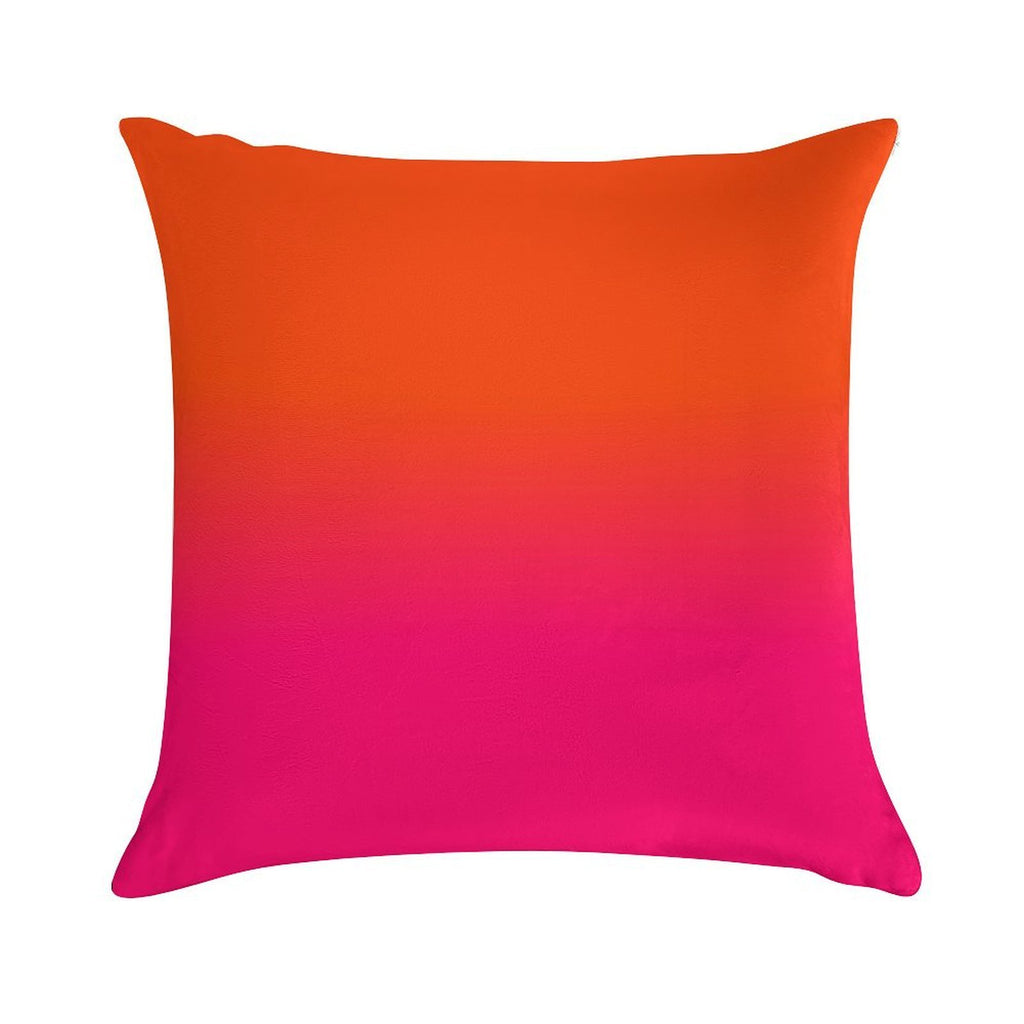 Neon Orange And Neon Pink Ombre Shade Color Fade Soft Gift Ready Throw Pillow