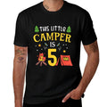 5th Birthday Little Camper Five Years Old Camping Party  Cotton T-Shirt