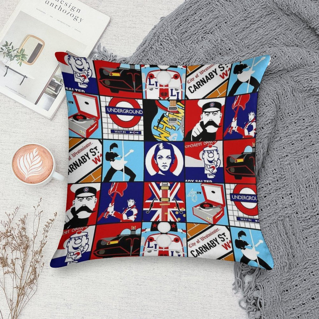 Iconic Mod Pop Art Soft Washable Throw Pillow