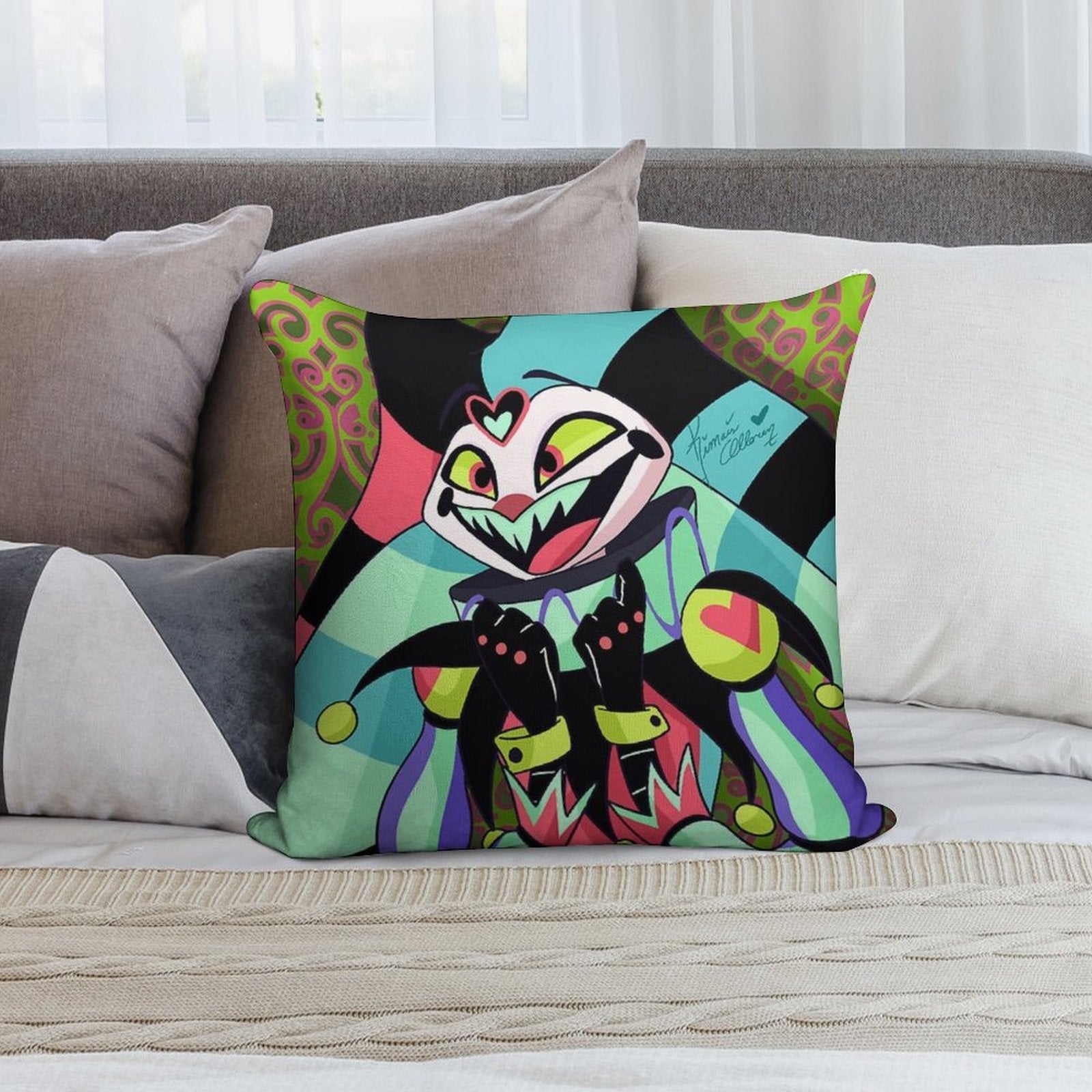 Excited Fizzarolli Soft Fade-Resistant Throw Pillow