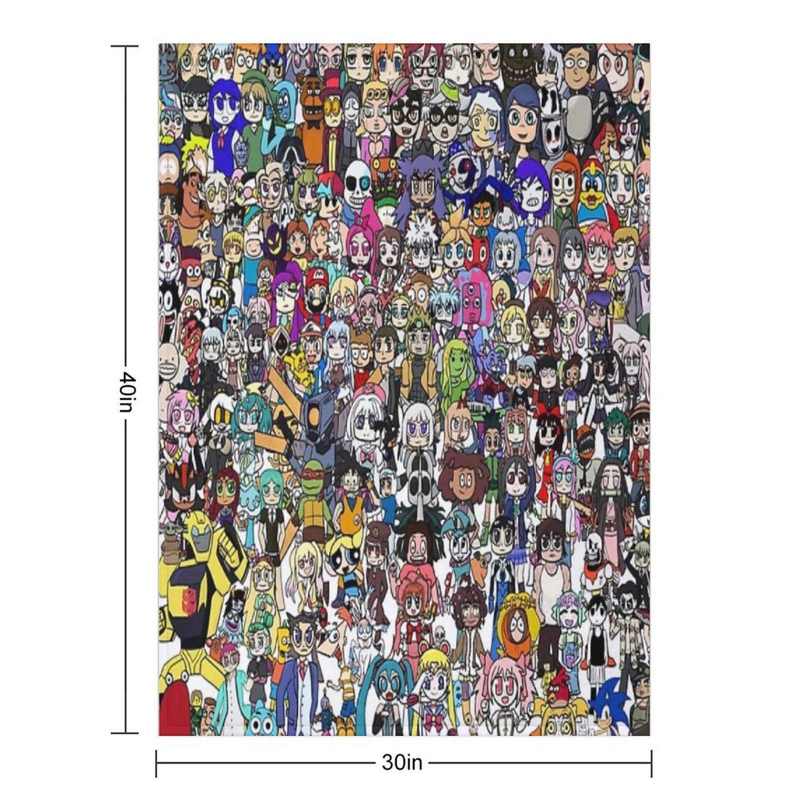 Fandoms Unite 241 Character Collage Lightweight Throw Blanket