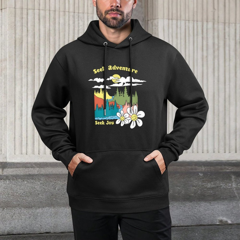 Positive Vibes Seek Adventure Seek Joy Forest Landscape Customizable Surface Hoodie