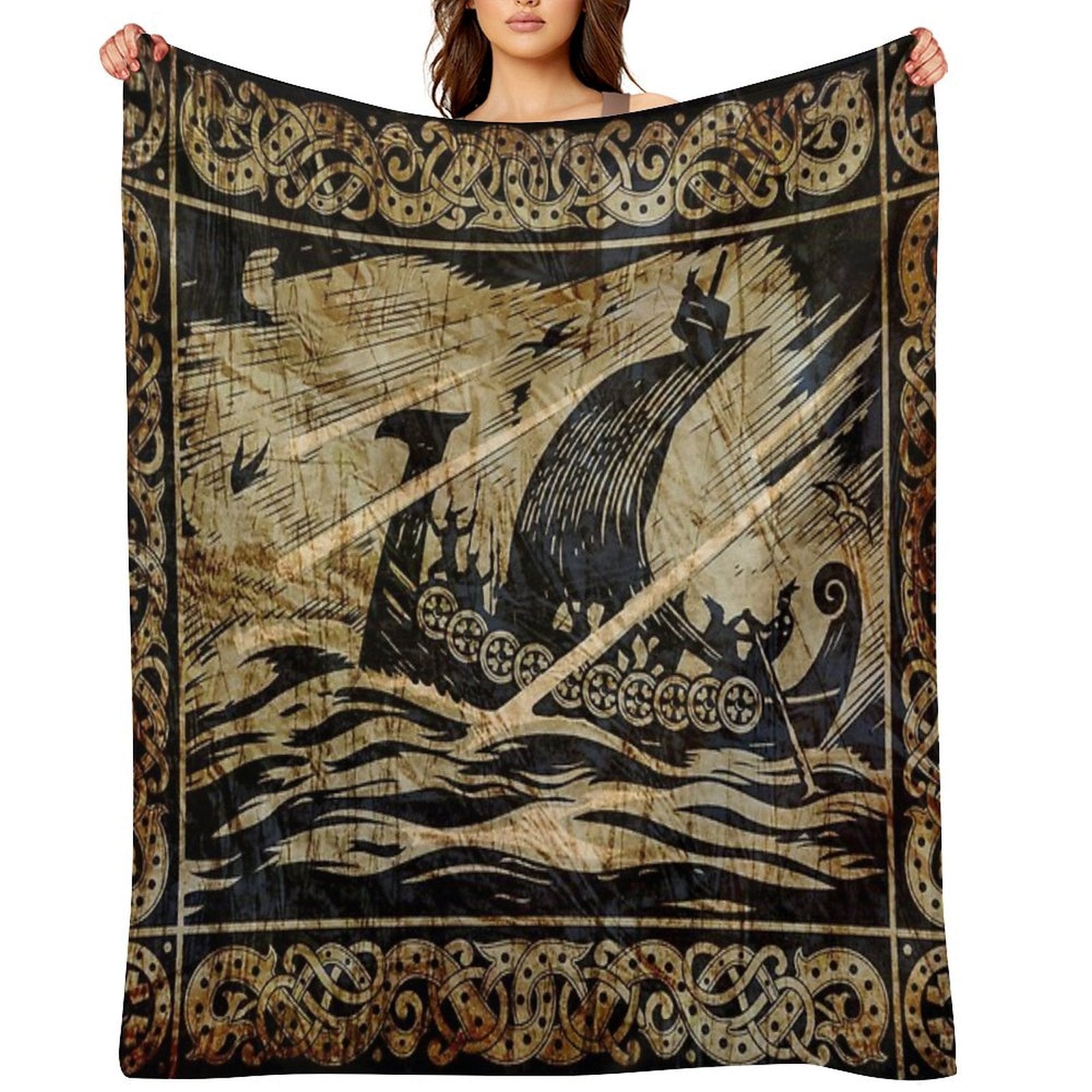 Long Viking Voyage Eco-conscious Throw Blanket