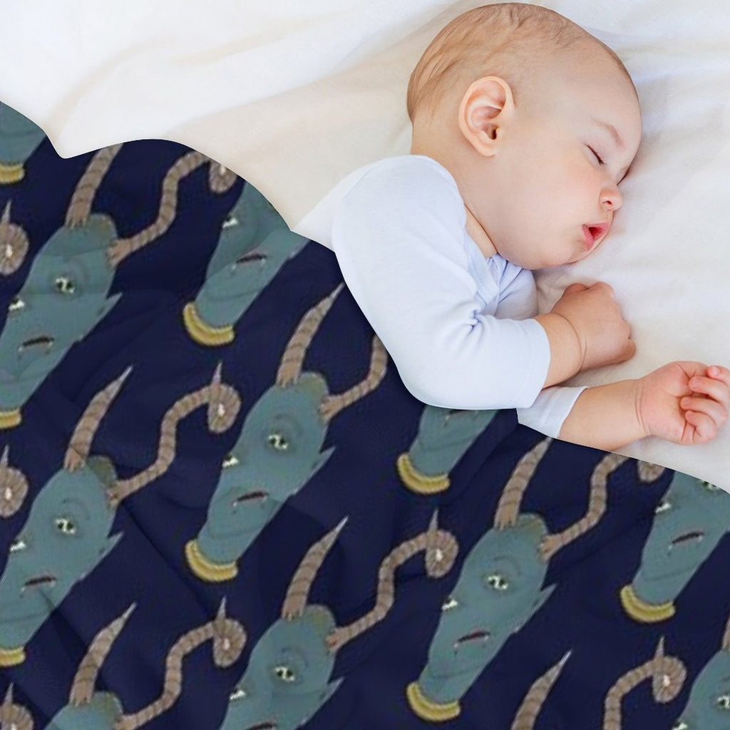 Exhausted Monster Face Sustainable Throw Blanket