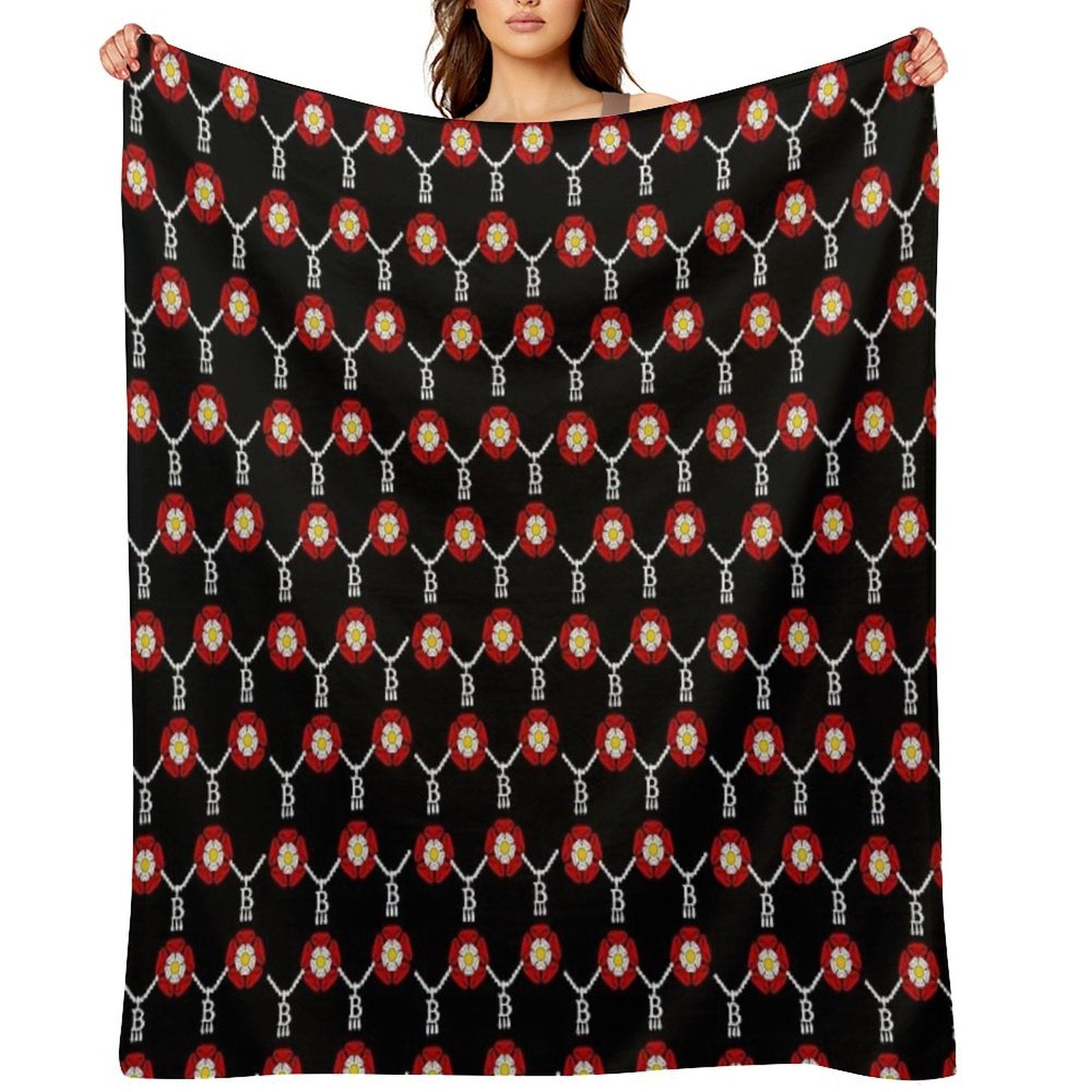 Anne Boleyn Tudor Rose Gift-ready Throw Blanket