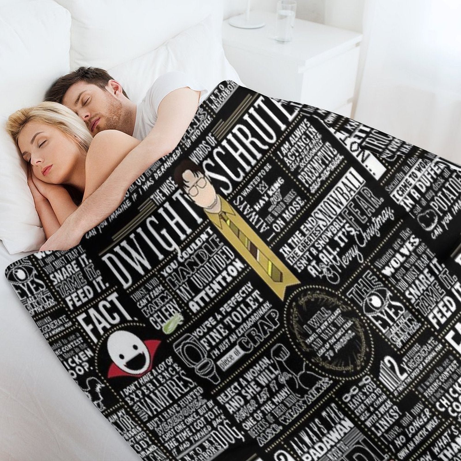 The Wise Words of Dwight Schrute (Dark Tee) Durable Throw Blanket