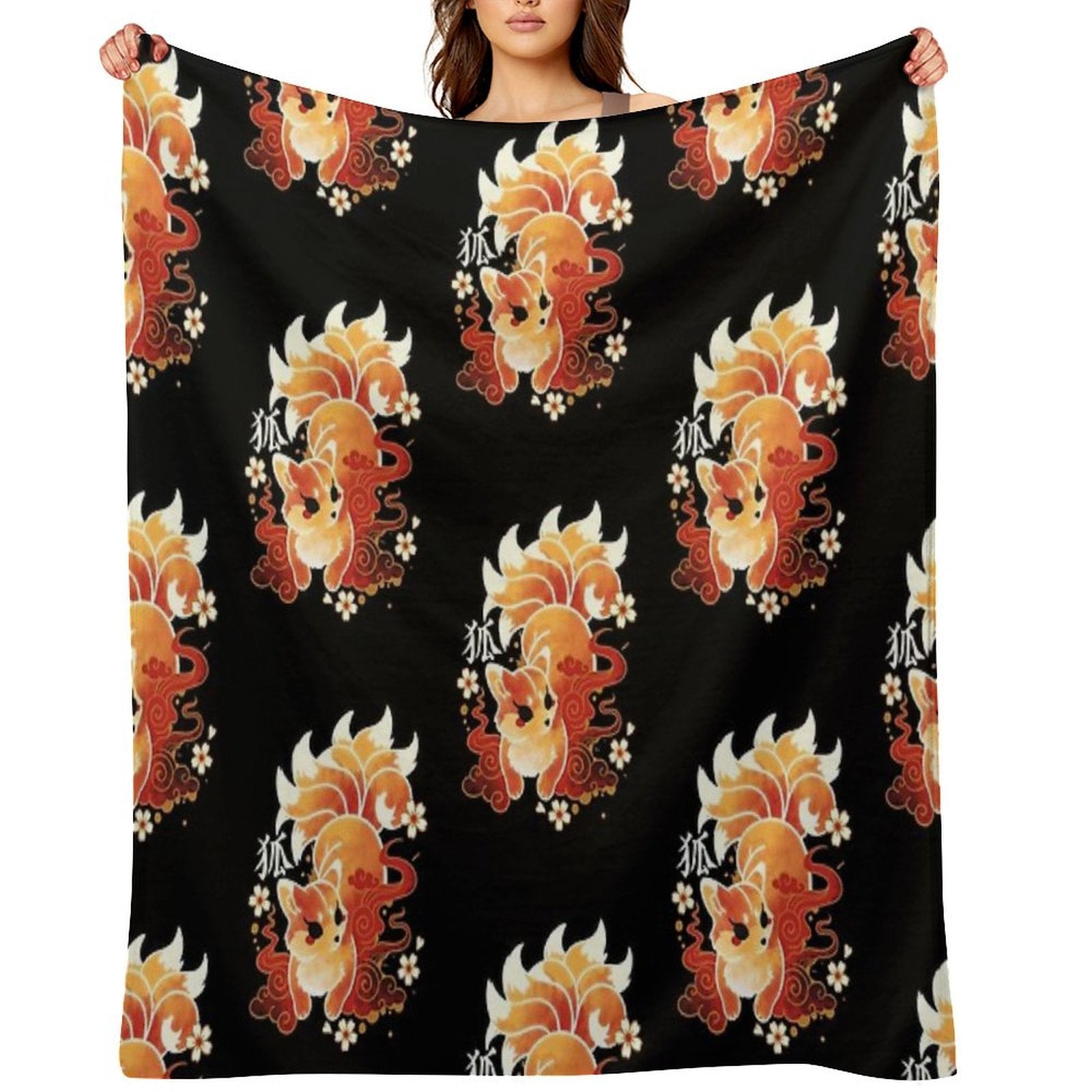 Kitsune Kawaii Comfort Throw Blanket