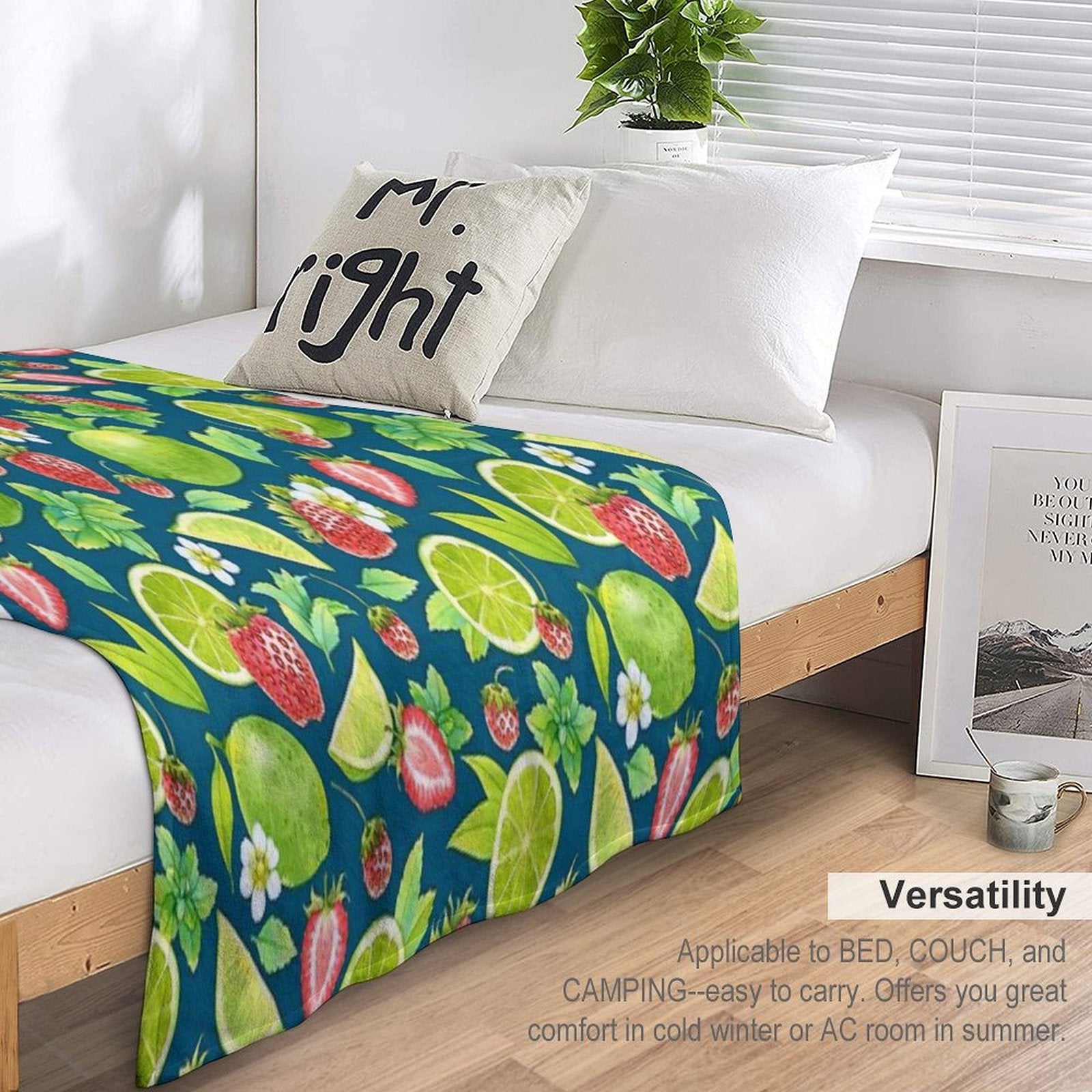 Strawberry And Lime Premium Throw Blanket
